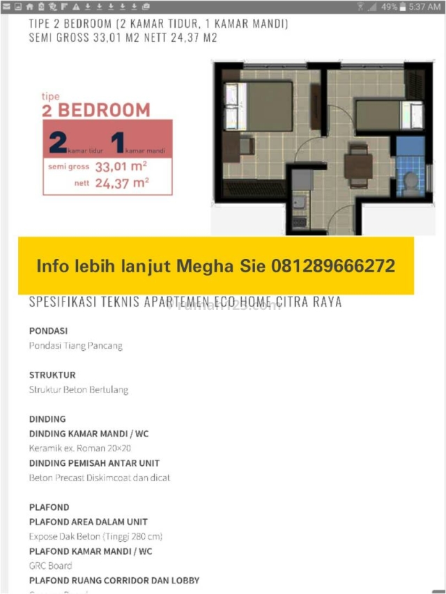 Apartemen baru ecohome citra raya cikupa tangerang banten, Cikupa Citra Raya, Tangerang