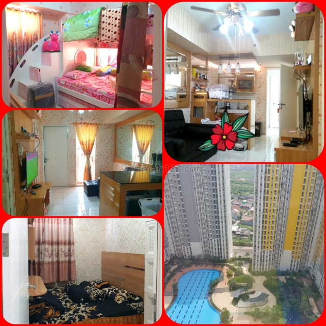 Springlake 3br full furnish , bisa bayar perbulan,view pool, unit bagai penthouse,, Summarecon Bekasi, Bekasi