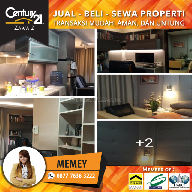Apartemen Central Park Residence Tower Amandine 1BR 50m2 Full Furished L.tinggi harga 110 Juta Pertahun, Central Park, Jakarta Barat
