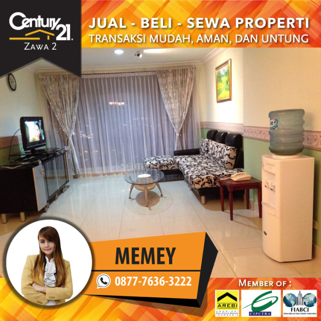 Apartemen Taman Anggrek 2+1BR Full Furnished L.sedang View City 1 Line tlpn Luas 88m2 Harga 110 Juta Pertahun, Taman Anggrek, Jakarta Barat