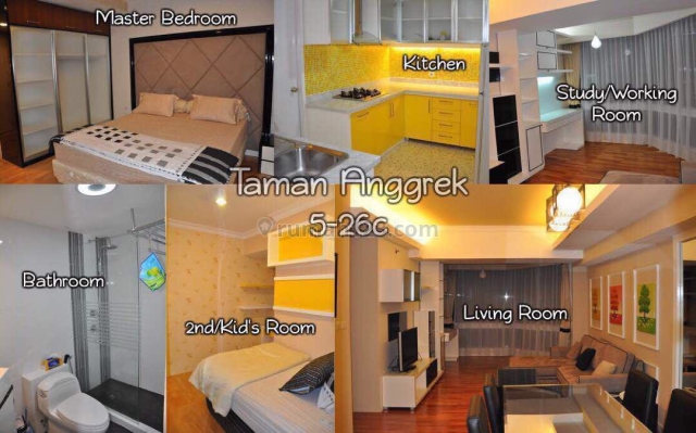 Apartemen Taman Anggrek-Type 2BR+1 Luas 88m2 Lantai rendah, Taman Anggrek, Jakarta Barat