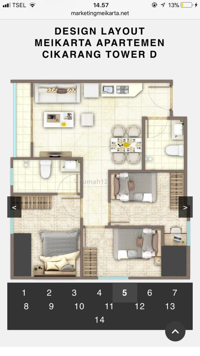Apartemen MEIKARTA 3 BR, Cikarang, Bekasi, Cikarang, Bekasi