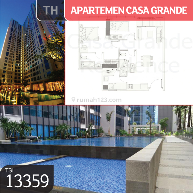 Apartemen Casa Grande, Tower Bella, Jakarta Selatan, 88 m², Lt 35, PPJB, Tebet, Jakarta Selatan