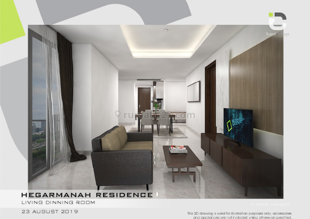 Apartemen Hegarmanah Residence Bandung Type 3 Bedroom, Hegarmanah, Bandung
