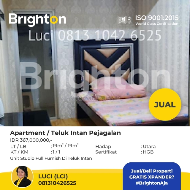 Unit Studio Fully Furnished Apartemen Teluk Intan, Jakarta Utara, Penjaringan, Jakarta Utara