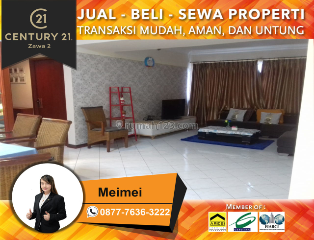 Apartemen Condo Taman Anggrek Luas 88m2 2+1BR Furnished Lantai Sedang, Taman Anggrek, Jakarta Barat