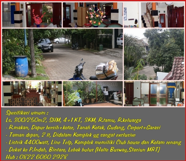 Rumah Dalam komplek Nyaman dekat Giant Rempoa dan Salon anita Ciputat Tangsel, Rempoa, Tangerang