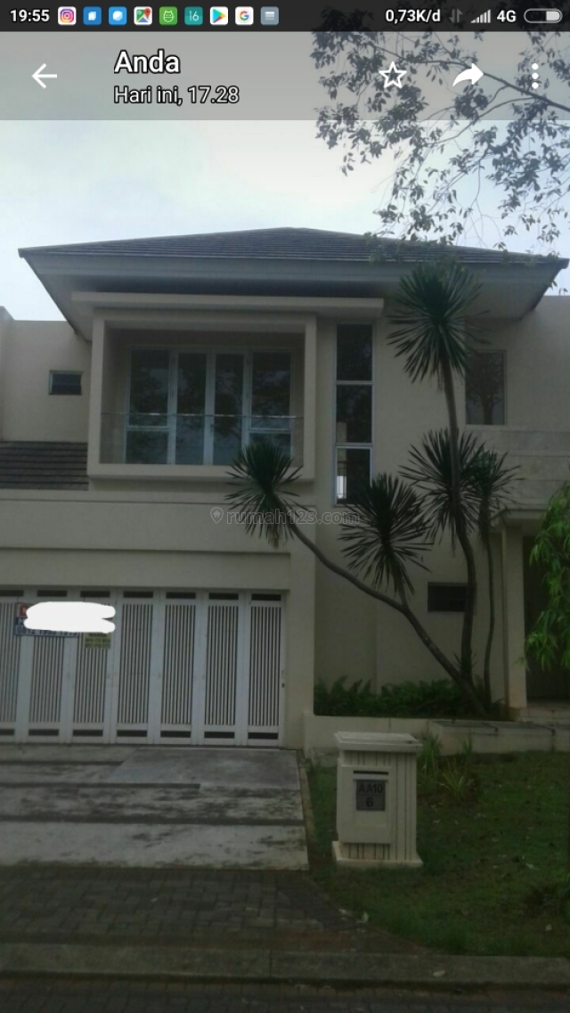 rumah dlm cluster elite de park cajuputih depan taman, BSD De Park, Tangerang