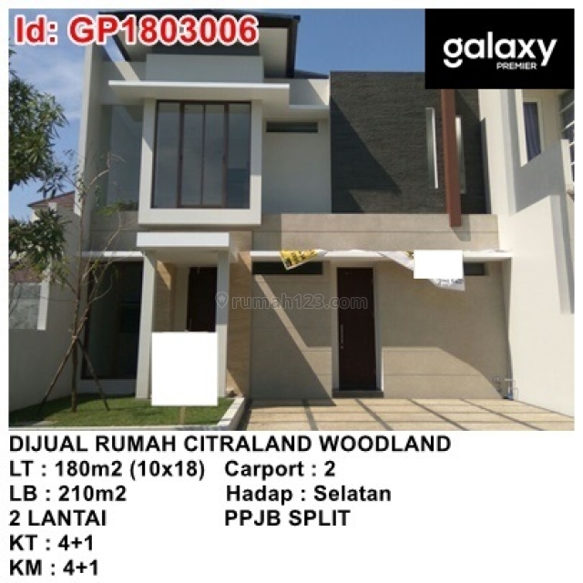 Rumah Citraland Woodland dkt Pakuwon Indah Graha Family BDG Dian Istana, Citraland, Surabaya