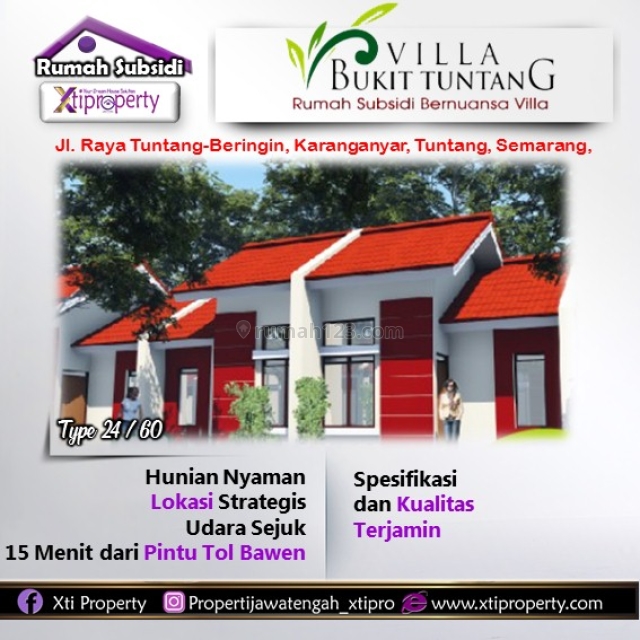 Rumah Subsidi Tuntang, Strategi&Sejuk, 15 Menit dari Pintu Tol Bawen, Tuntang, Semarang