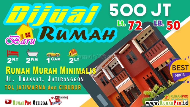 Rumah Murah 2Lt Kranggan Jatiranggon Tol Jatiwarna, Jatiranggon, Bekasi