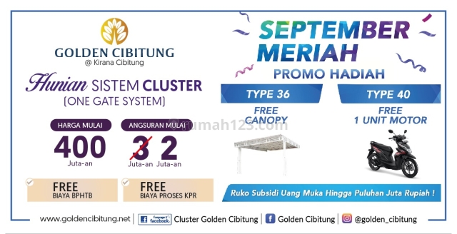 Sekarang cicilan di Golden Cibitung bisa 2juta an lho, Cibitung, Bekasi