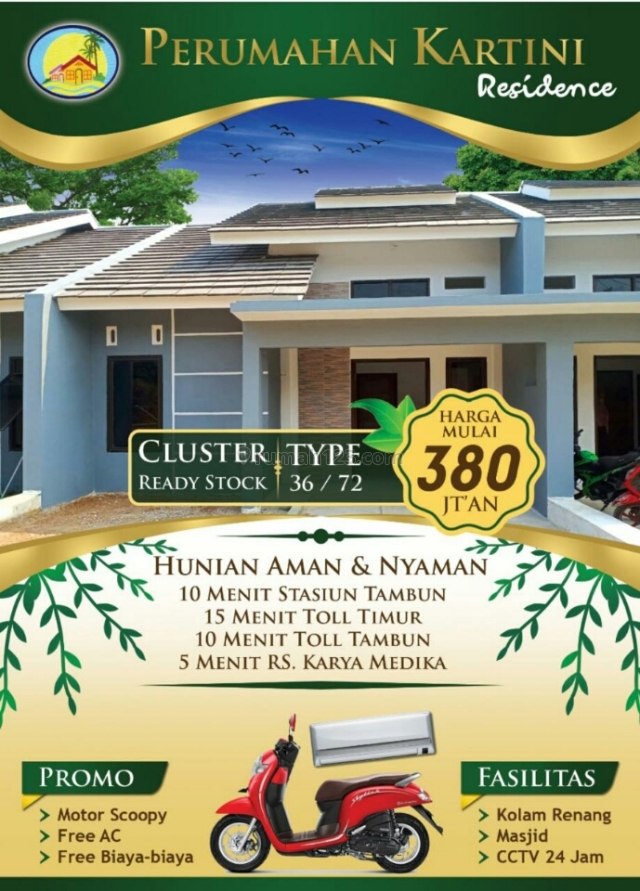 cluster tridaya lokasi premium dekat stasiun Tambun Fasilitas lengkap stock terbatas, Tambun Selatan, Bekasi