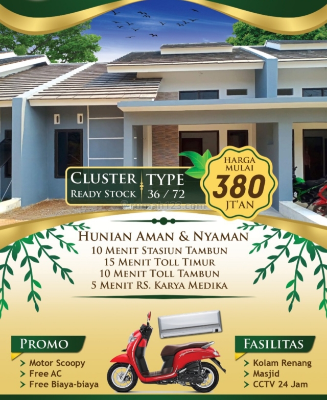 Rumah bonus motor tambun, Cibitung, Bekasi