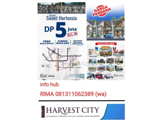 Cluster Terbaru di Harvest City, Harga Perdana!! MP342, Cileungsi, Bogor