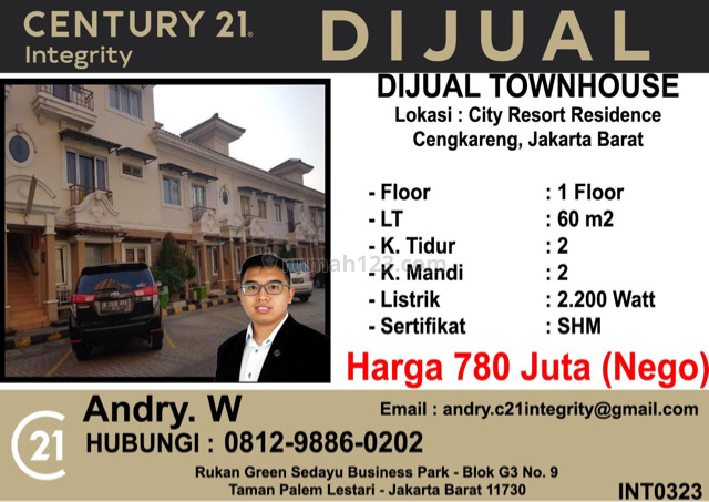 Townhouse City Resort, Cengkareng Barat, Jakarta Barat