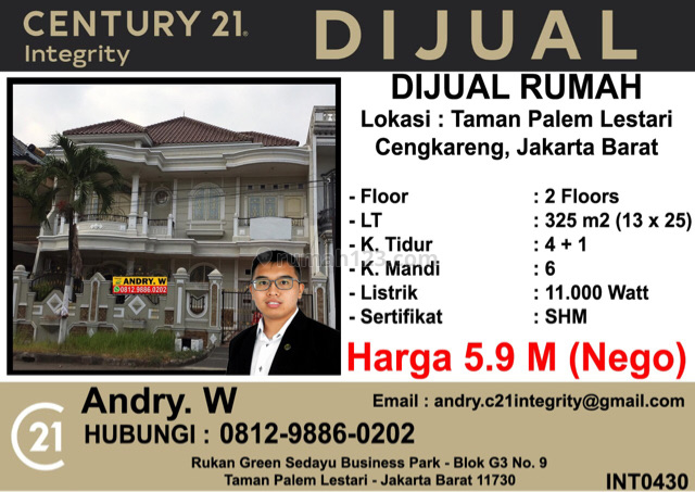 Rumah Taman Palem Lestari, Cengkareng Barat, Jakarta Barat