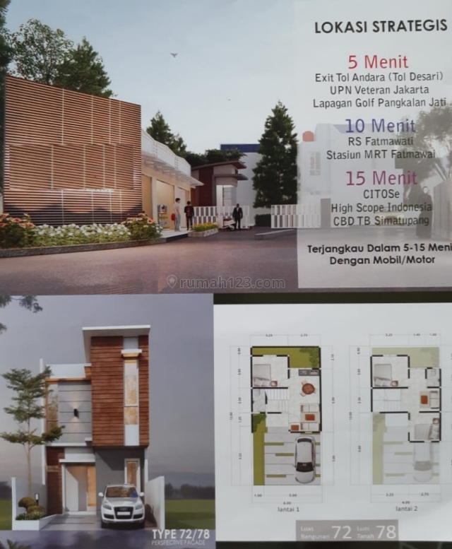 Rumah dalam Cluster termurah di Cinere Depok, Cinere, Depok