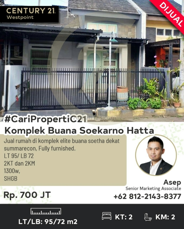 Rumah cantik asri dan minimalis fully furnished, Soekarno Hatta, Bandung