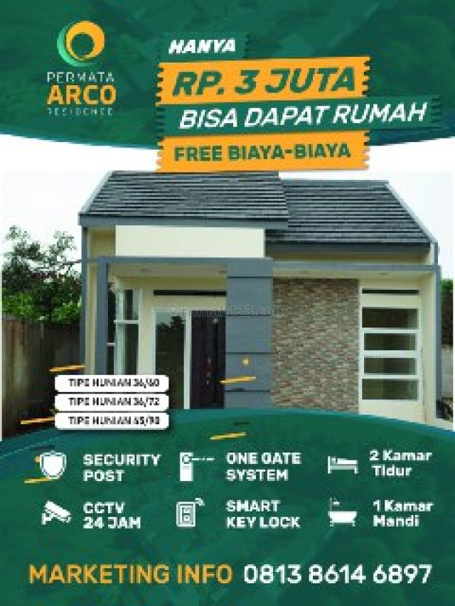 Cluster Murah Ready Stock di Pinggir Jalan Utama. DP 0% di jalan Arco sawangan, Citayam, Depok