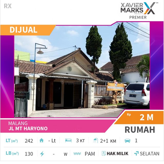 Rumah Jalan MT Haryono Kota Malang, Lowokwaru, Malang