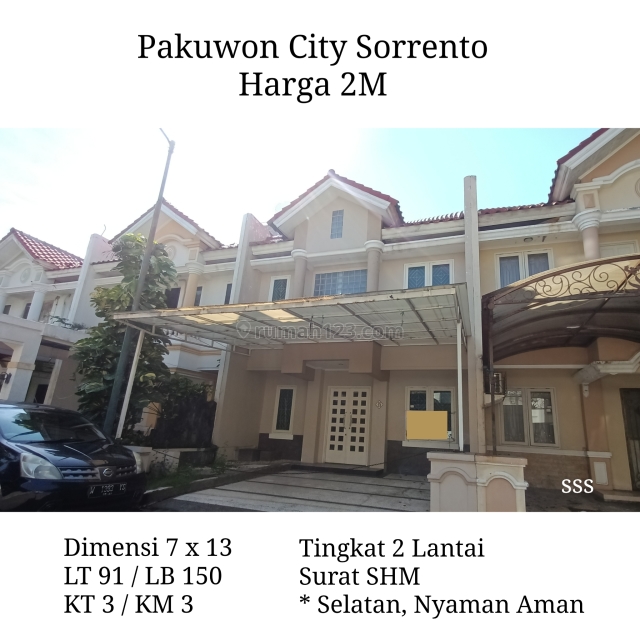 Rumah Pakuwon City Soro Surabaya Siap Huni bs KPR Nego, Pakuwon City, Surabaya