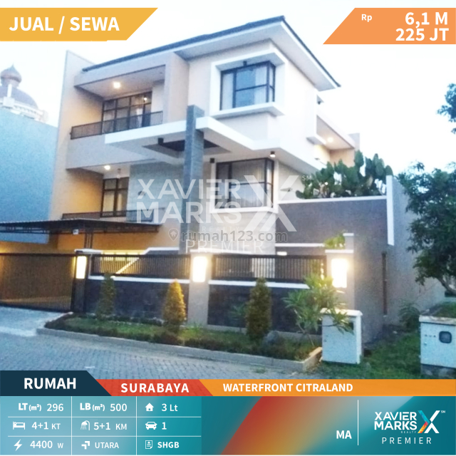 Rumah Waterfront Citraland, Sambikerep, Surabaya