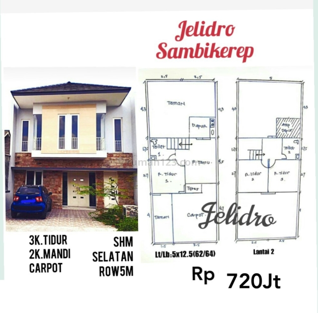 rumah Jl.Dukuh Jelidro kav.1c Sambikerep dekat PTC, Sekolah,Citraland, Sambikerep, Surabaya