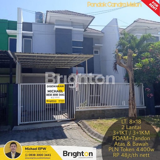 RUMAH 2LT FR MURAH SIAP HUNI PONDOK CANDRA TJANDRA CHANDRA MELON, Pondok Tjandra, Sidoarjo