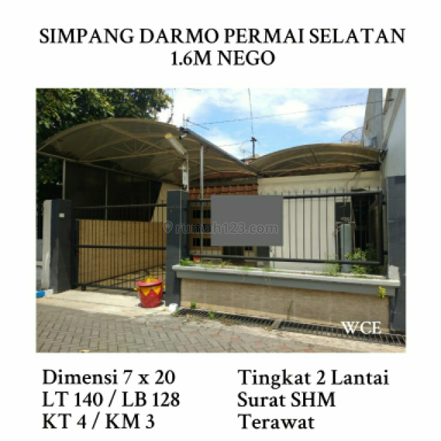 Rumah simpang darmo permai selatan surabaya dukih pakis dekat ptc nego, Darmo permai, Surabaya
