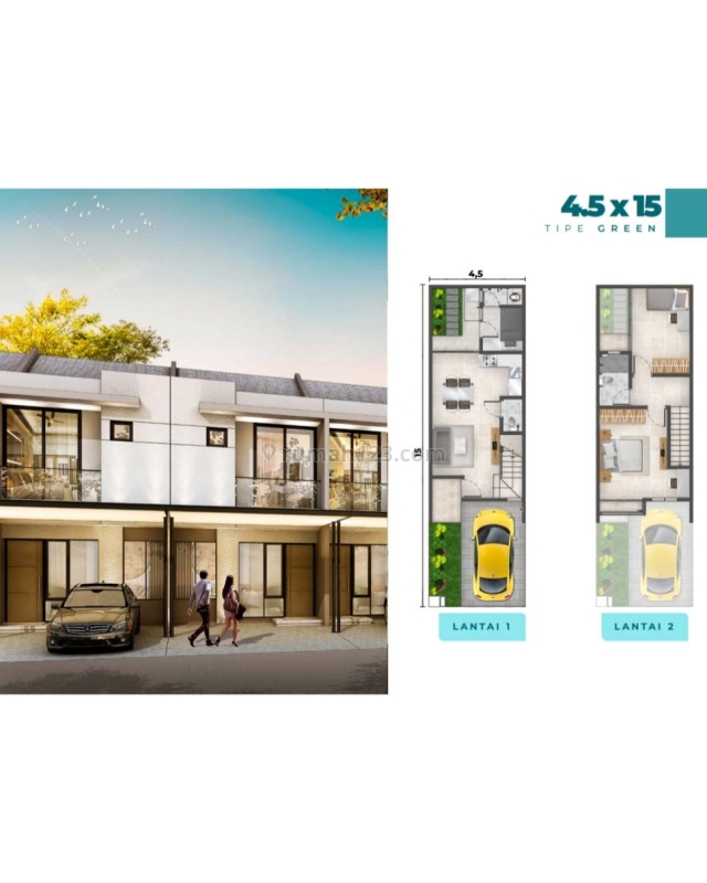 PIK 2 - Rumah Milenial Cluster Florida tipe Green 4,5x15 2+1BR Free VVIP Pass PIK2, Pantai Indah Kapuk, Jakarta Utara