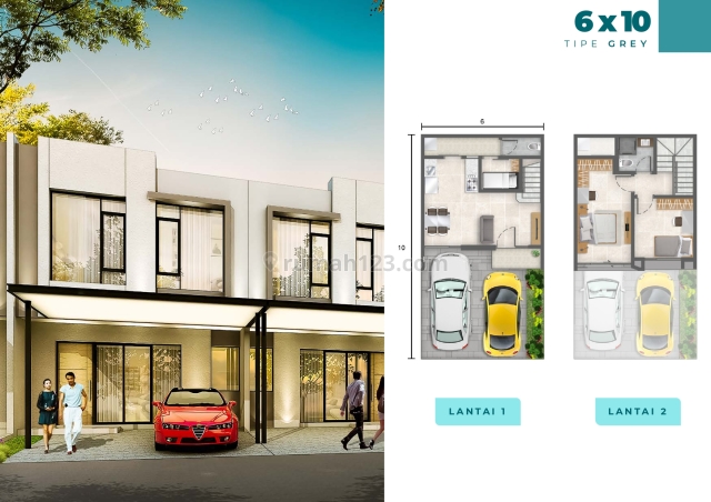 PIK 2 - Rumah Milenial Cluster Florida tipe Grey 6x10 2+1BR Free VVIP Pass PIK2, Pantai Indah Kapuk, Jakarta Utara