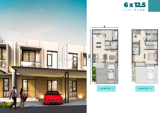 PIK 2 - Rumah Milenial Cluster Florida tipe Plum 6x12,5 3+1BR Free VVIP Pass PIK2, Pantai Indah Kapuk, Jakarta Utara