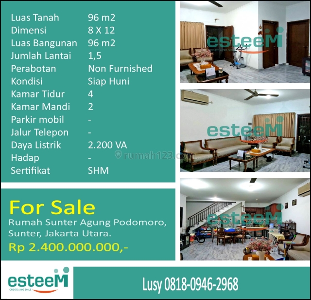 Rumah jl. Sunter Agung podomoro, sunter, jakarta utara...siap nego, Sunter, Jakarta Utara