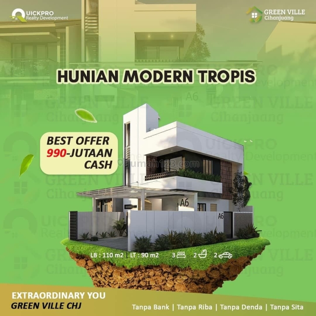 Rumah modern tropis harga affordable di bandung, Cihanjuang, Bandung