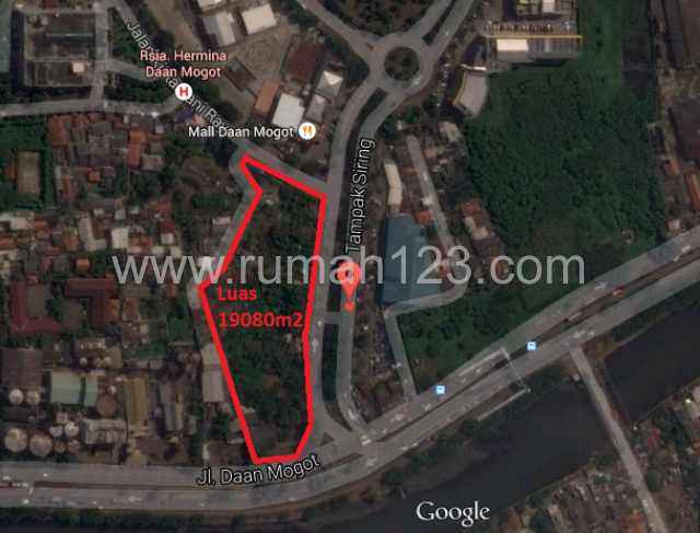 Tanah Hoek Jalan Daan Mogot Raya Pertigaan Tampak, Daan Mogot, Jakarta Barat