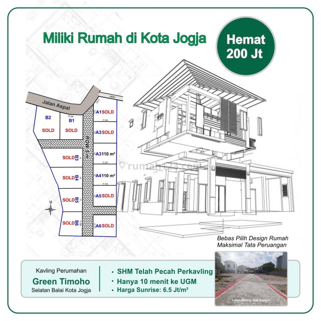 Kavling Siap Bangun Yogyakarta Kota, Dekat Malioboro, Nilai Tumbuh 30%, Umbulharjo, Yogyakarta