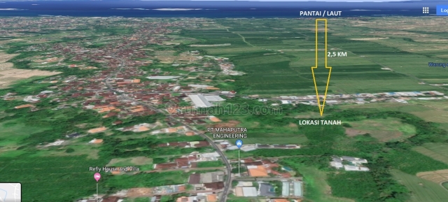 Freehold Land Rice Fields View Tumbak Bayuh Pererenan Only 7 Minutes Away to the Beach, Pererenan, Badung