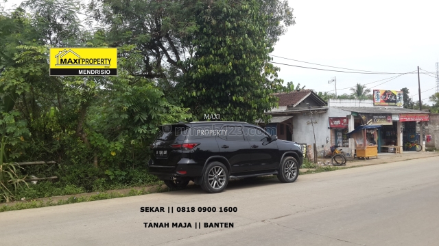 Turun Harga Tanah Bagus Untung Ramai Pinggir Jalan Utama Tanah Maja, Maja, Lebak