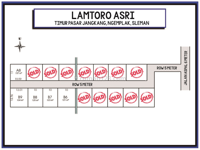 Cut Off 25%, Kavling Perumahan Dkt JL Cangkringan Sleman, Ngaglik, Sleman